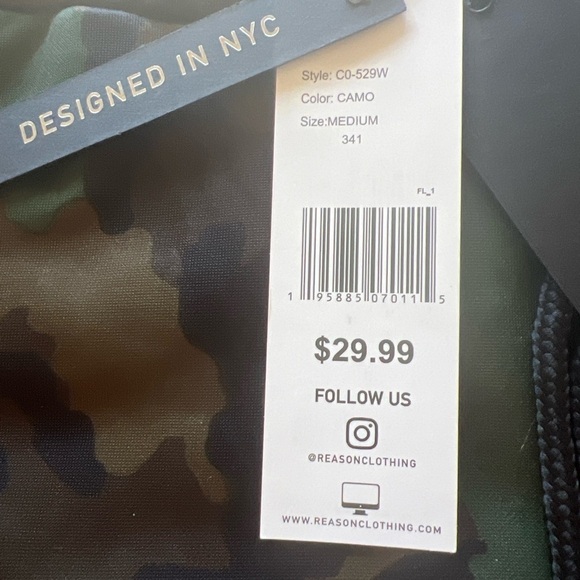 NWT Reason Clothing Classic Cargo Jogger In Camo Size Medium (Z) - Picture 5 of 8